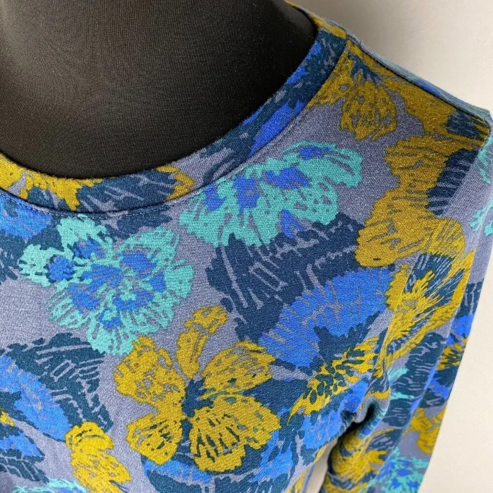 LOGO By Lori Goldstein Womens US XS Floral Cotton Modal Woven Chiffon Tunic Top - Picture 4 of 16